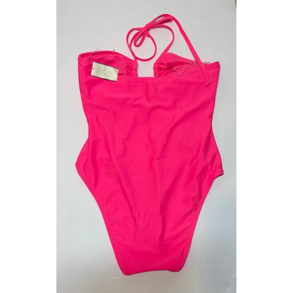 No Boundaries NWT Junior Girls Neon Pink One Piece Swimsuit-7/9‎